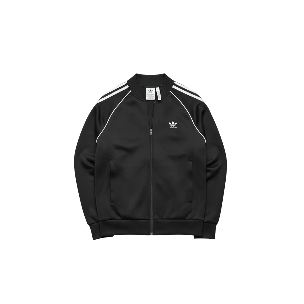 adidas Originals Track Jacket (Black/White) – Trefoil Logo, Full Zip – Size S / M